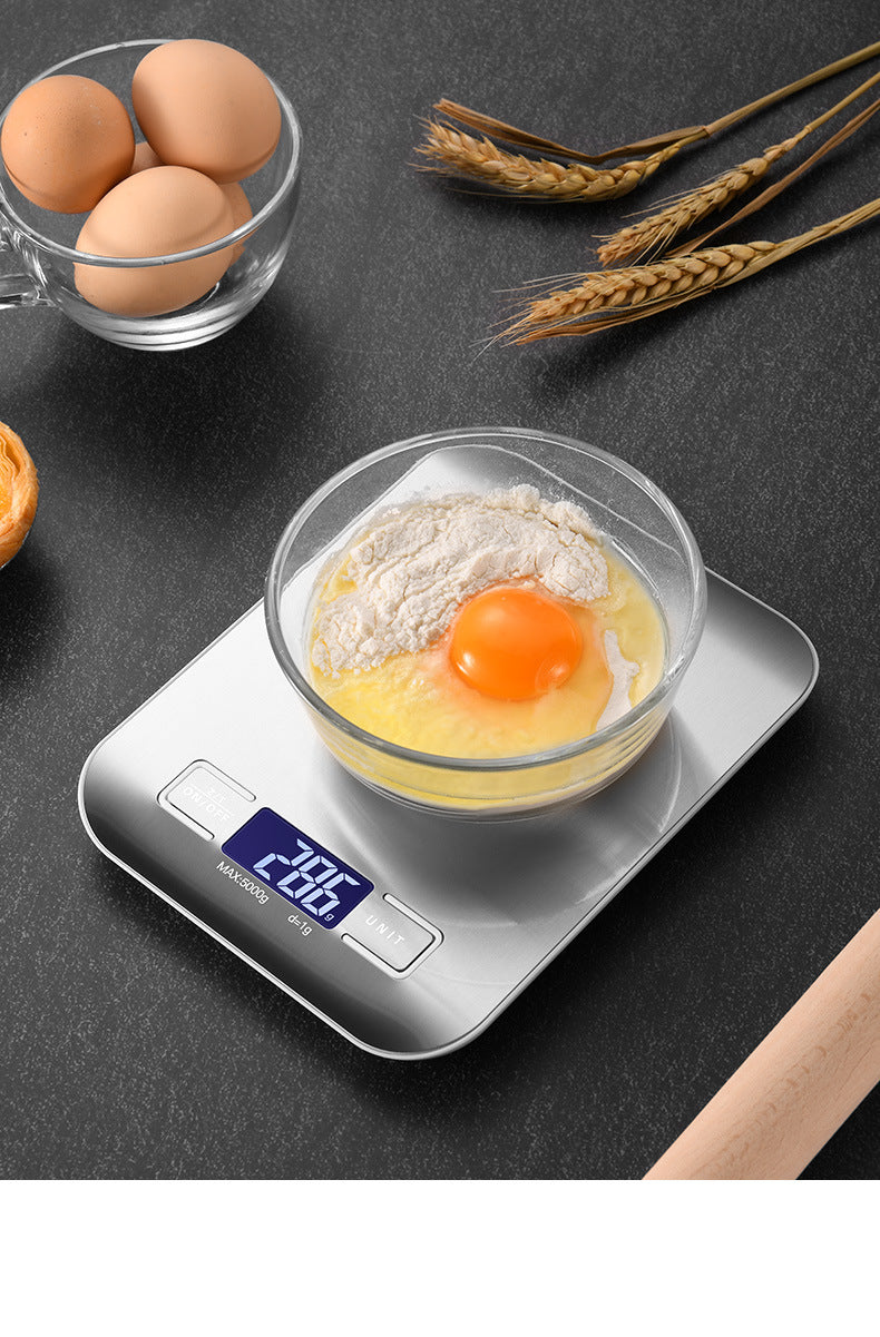Multifunction Digital Kitchen Scale 5kg with LCD Display, Stainless Steel – High Precision & Waterproof