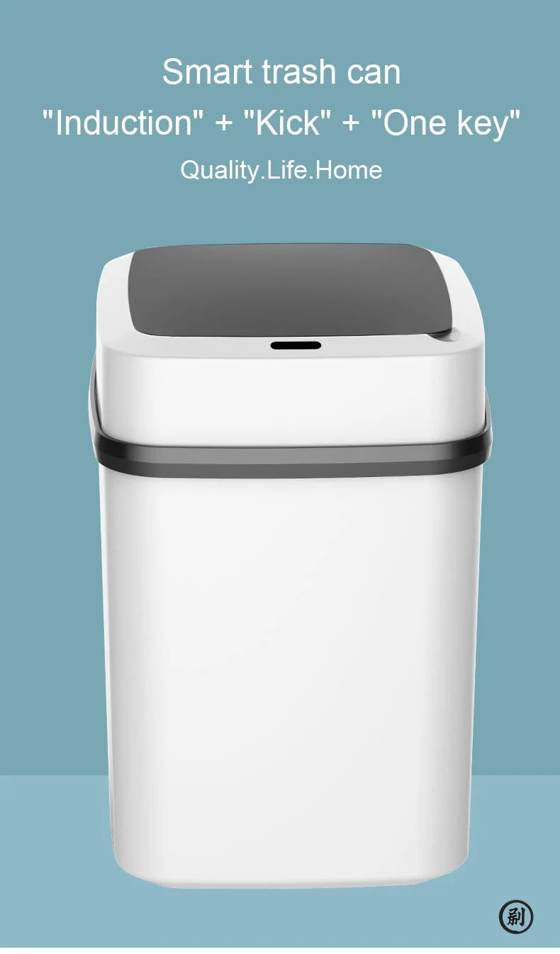 13L Smart Touch Trash Can – Modern Sensor Bin for Kitchen & Bathroom