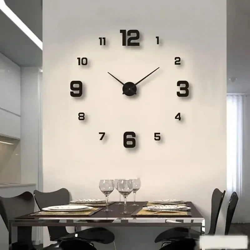 Silent Frameless DIY Wall Clock | Custom 3D Acrylic Home Decoration