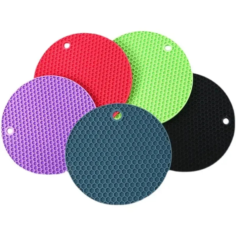 Round Silicone Non-Slip Mat | Drink Coaster, Heat Insulator & Table Protector