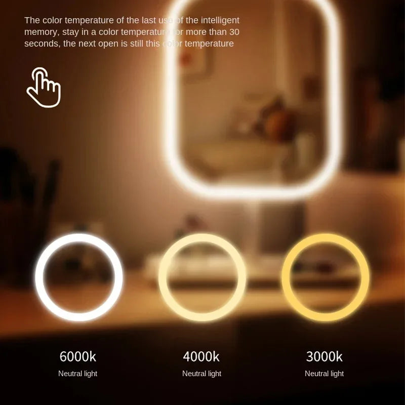 LED Makeup Mirror with Touch Control – 3 Light Modes | Premium White Vanity Mirror