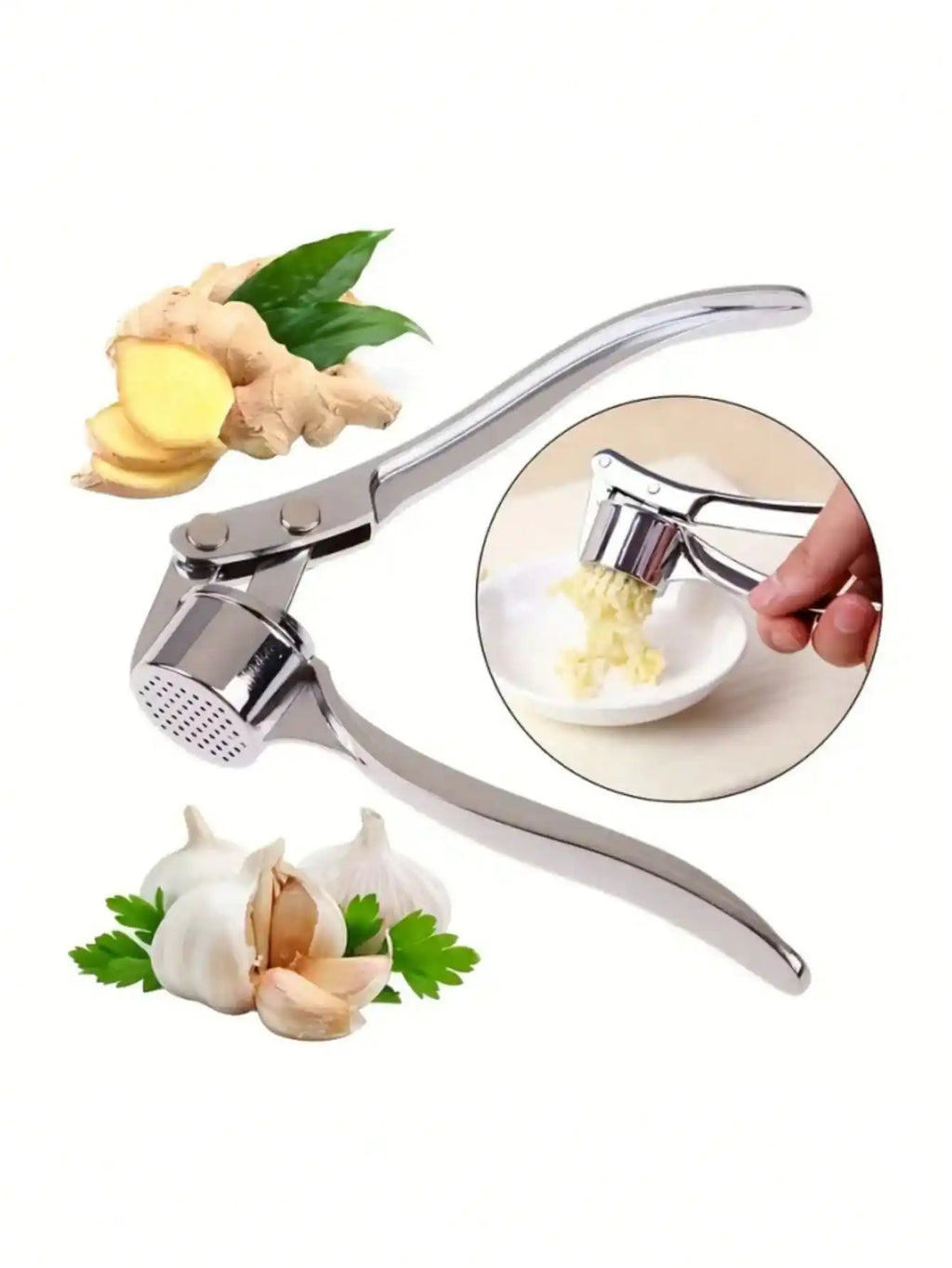Professional Garlic Press – Washable Garlic & Ginger Crusher, Heavy-Duty Kitchen Tool