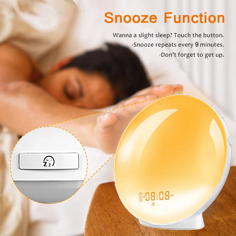Sunrise Alarm Clock with Light Simulation, FM Radio & USB Charging