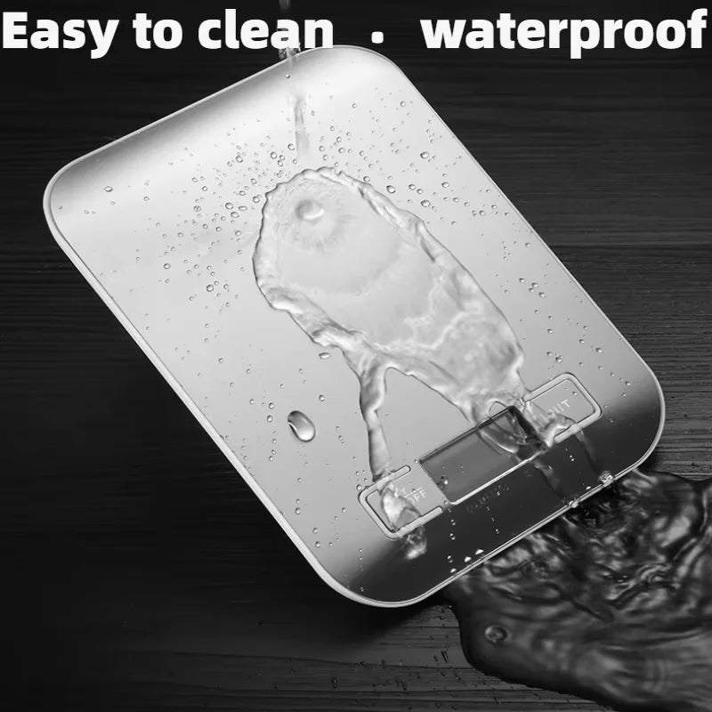 Multifunction Digital Kitchen Scale 5kg with LCD Display, Stainless Steel – High Precision & Waterproof