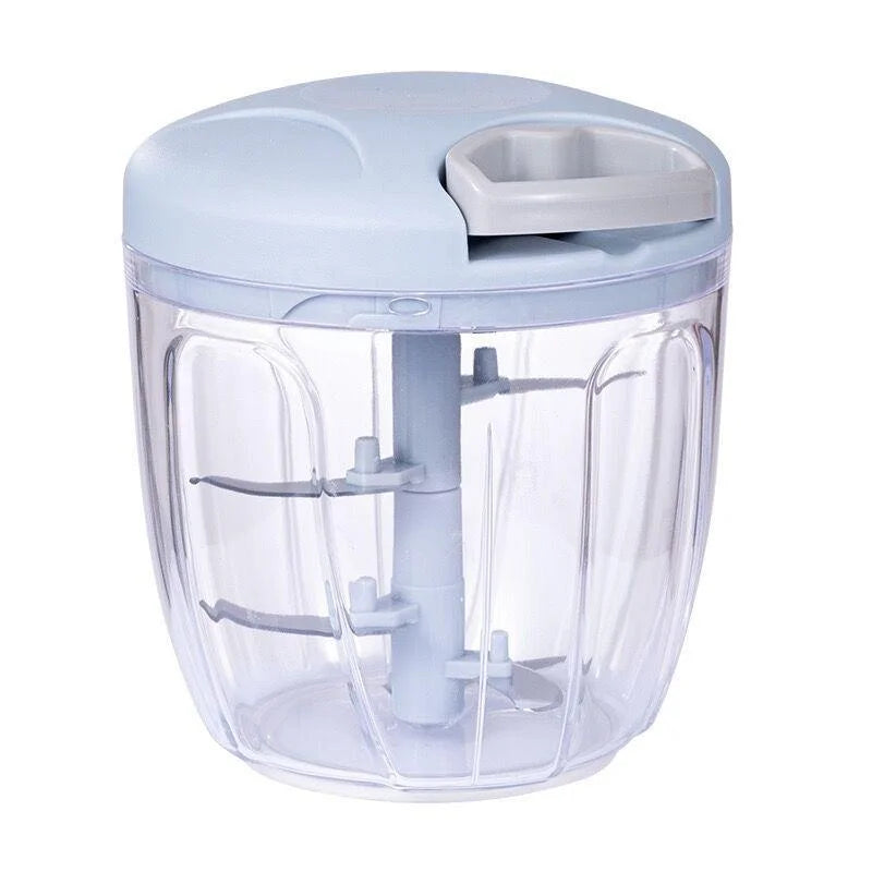 Manual Food Chopper 500ml– Garlic, Onion & Vegetable Cutter with Anti-Splash Rotating Press System