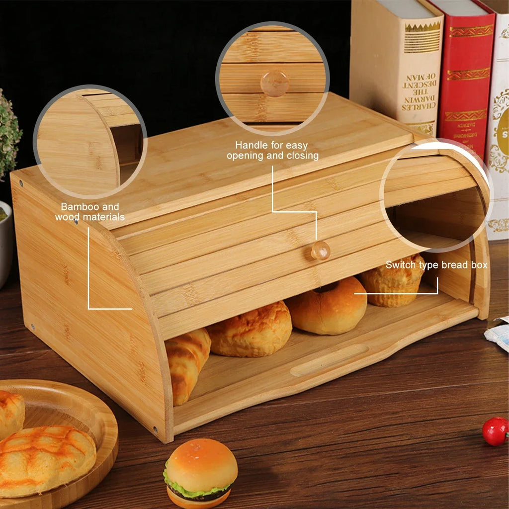Natural Bamboo Food Organizer Box