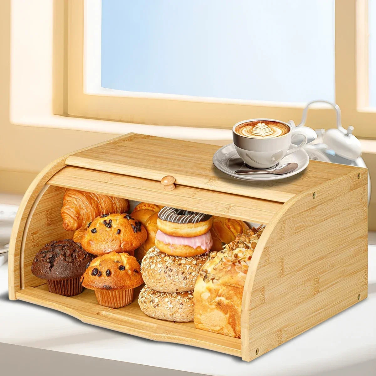 Natural Bamboo Food Organizer Box
