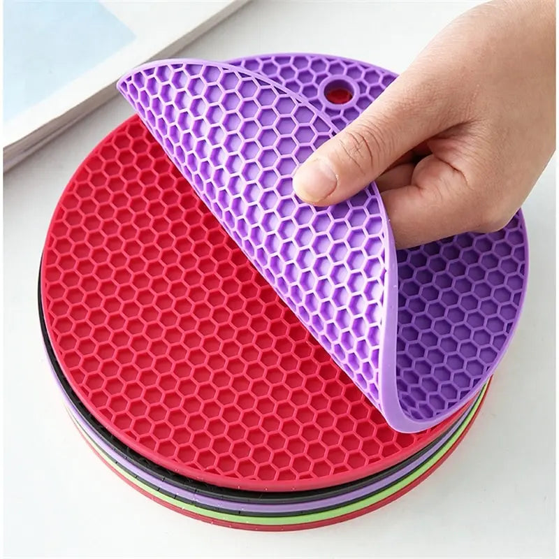 Round Silicone Non-Slip Mat | Drink Coaster, Heat Insulator & Table Protector