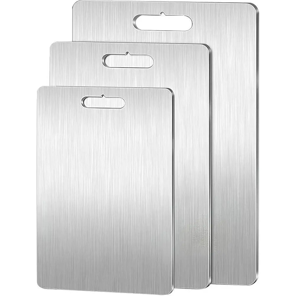 Professional 304 Stainless Steel Cutting Board – Double-Sided, Heavy-Duty, Food-Grade & Portable
