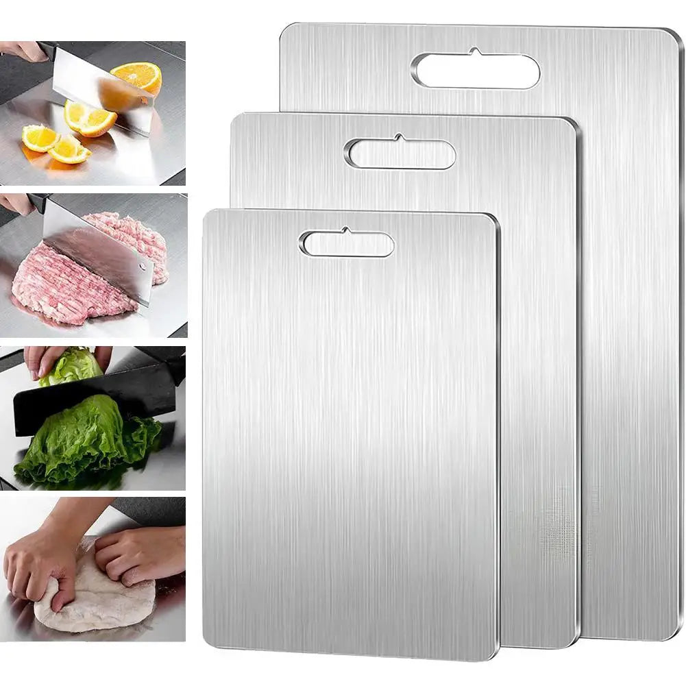 Professional 304 Stainless Steel Cutting Board – Double-Sided, Heavy-Duty, Food-Grade & Portable