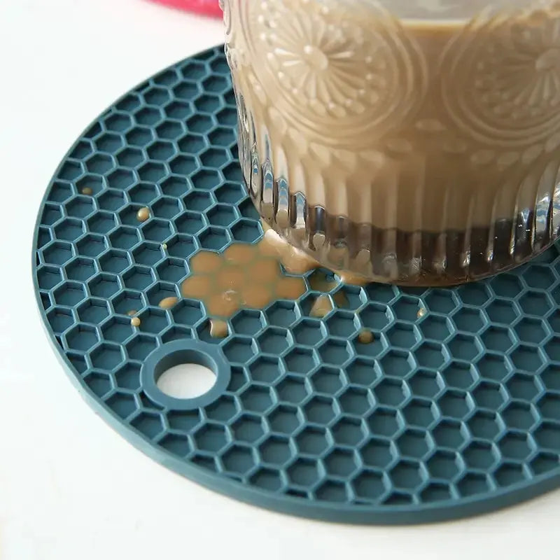 Round Silicone Non-Slip Mat | Drink Coaster, Heat Insulator & Table Protector