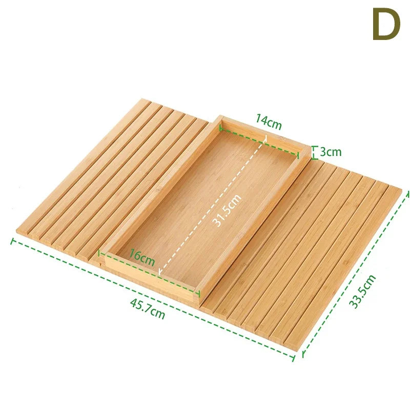Natural Bamboo Sofa Armrest Tray – Foldable Anti-Slip Cup Holder for Drinks, Remotes & Snacks