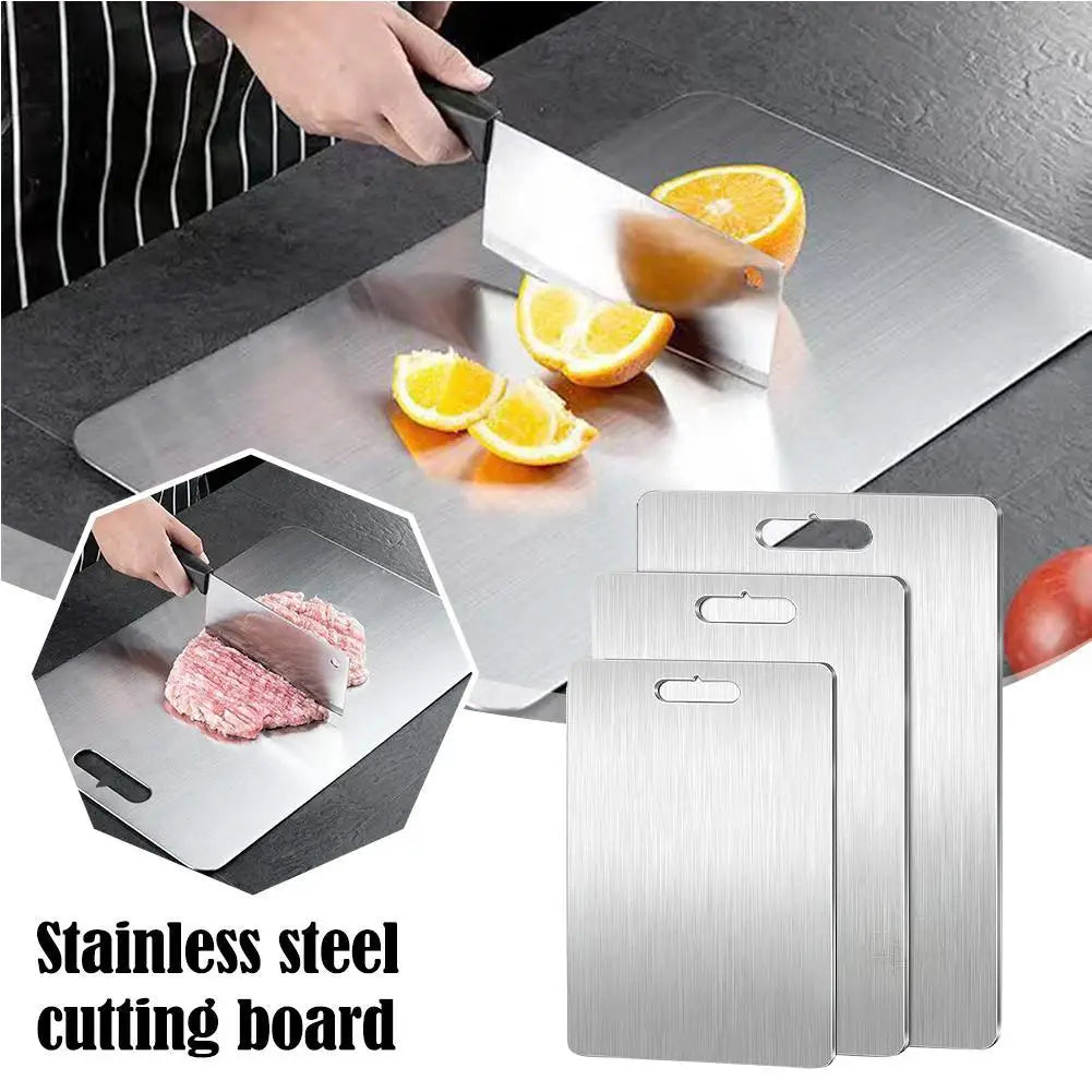 Professional 304 Stainless Steel Cutting Board – Double-Sided, Heavy-Duty, Food-Grade & Portable