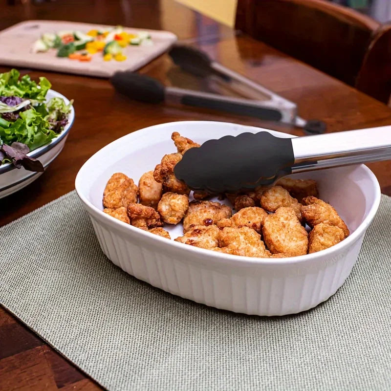 Premium Stainless Steel Kitchen Tongs with Silicone Tips – Heavy Duty, Heat Resistant & Locking Grip (3 Sizes Available)