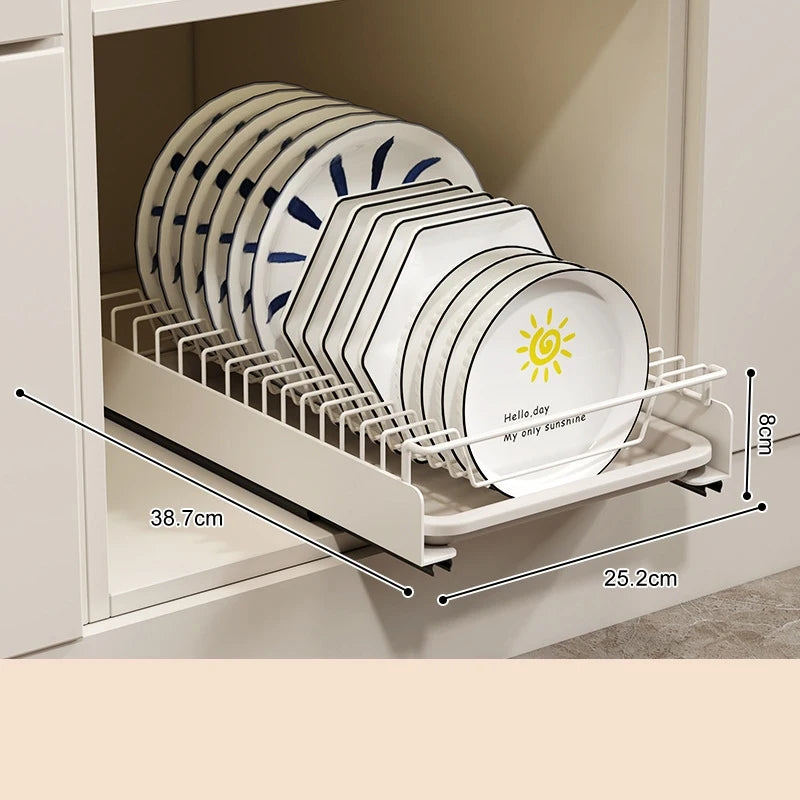 Pull-Out Stainless Steel Dish Drying Drawer – Organize Your Kitchen with Ease