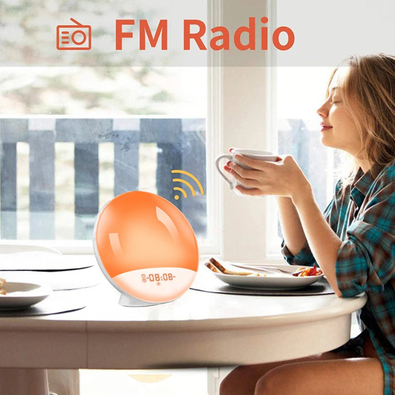 Sunrise Alarm Clock with Light Simulation, FM Radio & USB Charging