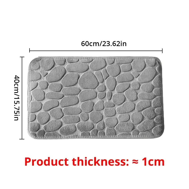 Premium Memory Foam Non-Slip Velvet Embossed Mat – Soft Bathroom & Living Room Rug