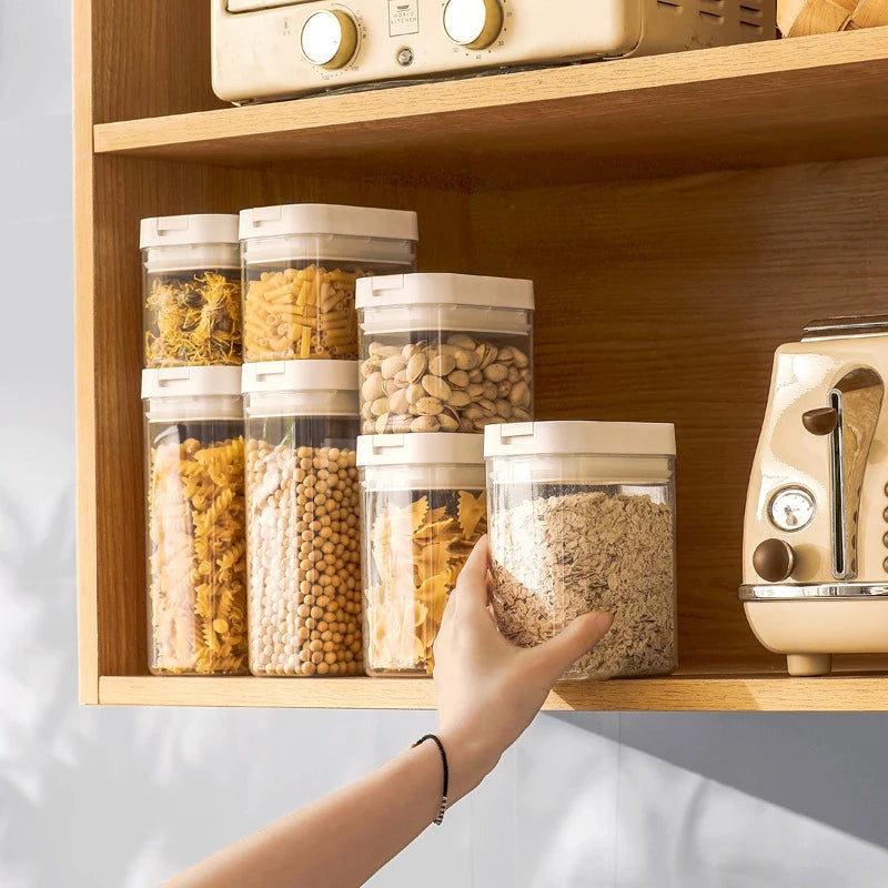 Airtight Transparent Food Storage Container – Plastic Organizer for Pasta, Grains, Snacks and Dry Foods (0.5L–1.8L)