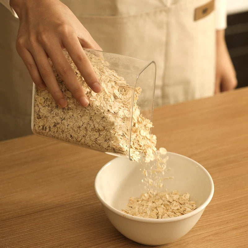 Airtight Transparent Food Storage Container – Plastic Organizer for Pasta, Grains, Snacks and Dry Foods (0.5L–1.8L)