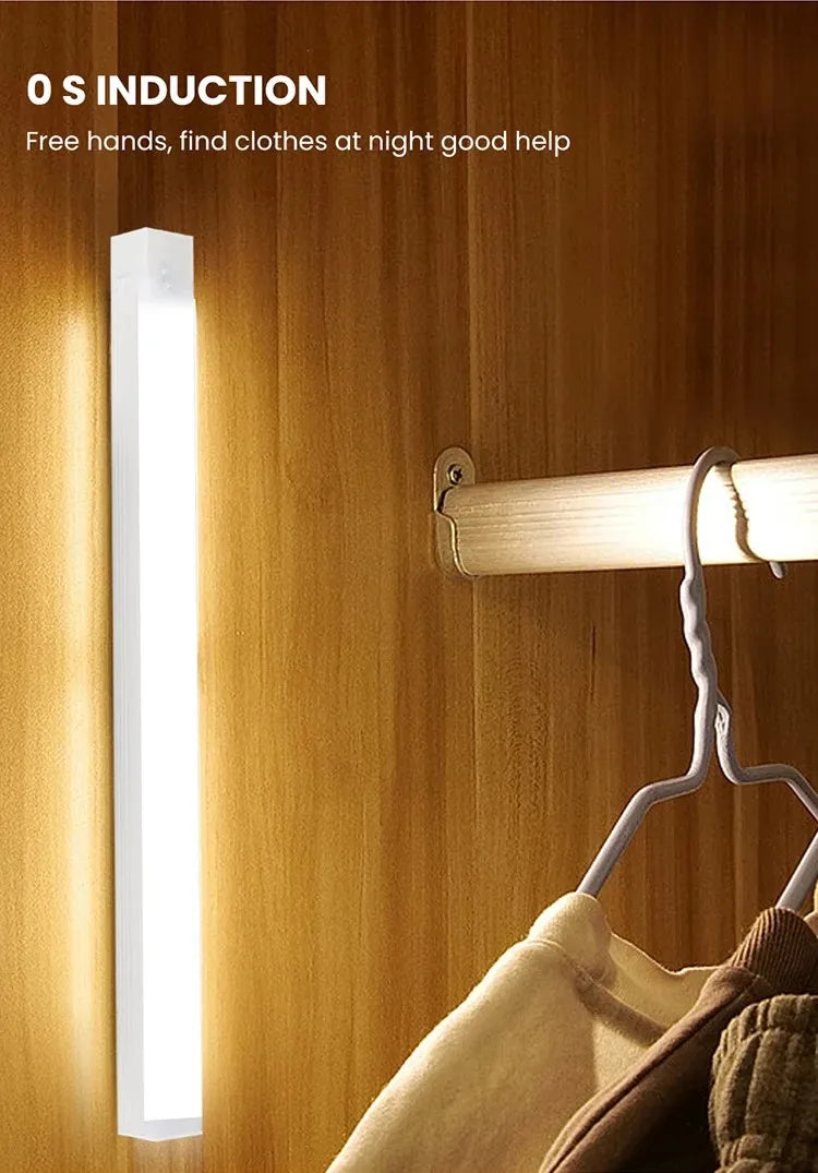 Rechargeable LED Motion Sensor Light – Wireless USB Cabinet & Closet Night Light for Kitchen, Stairs and Hallway