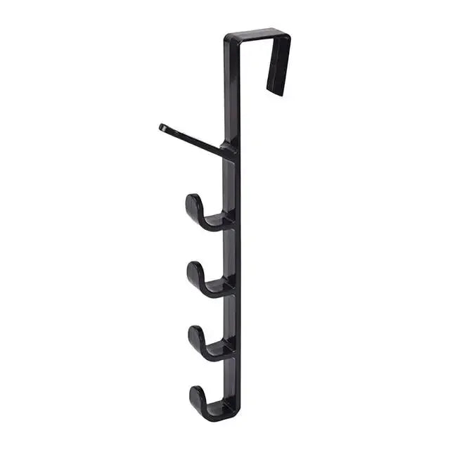 Over-the-Door Hook Rack – 5-Hook Vertical Hanger for Coat, Wardrobe, or Dorm Room