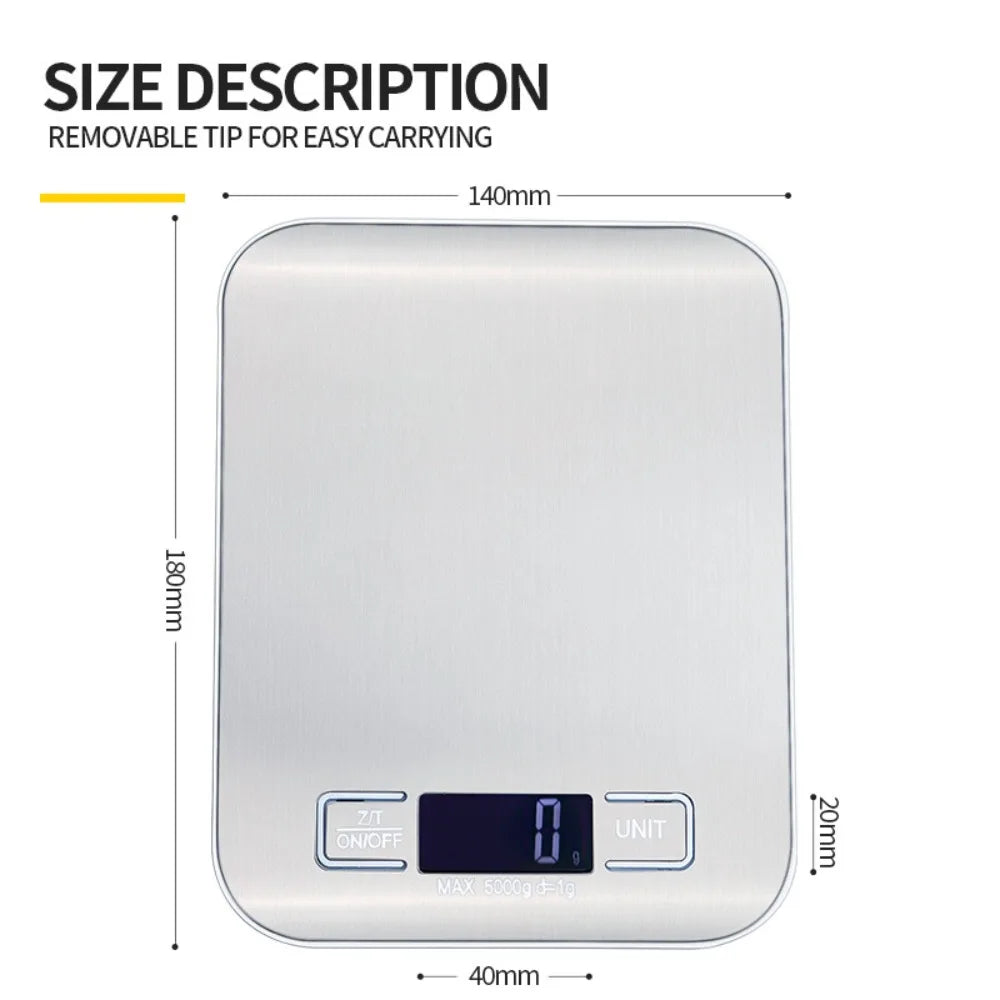 Digital Kitchen Scale 5kg/1g with LED – Multifunctional for Cooking & Baking