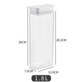Airtight Transparent Food Storage Container – Plastic Organizer for Pasta, Grains, Snacks and Dry Foods (0.5L–1.8L)