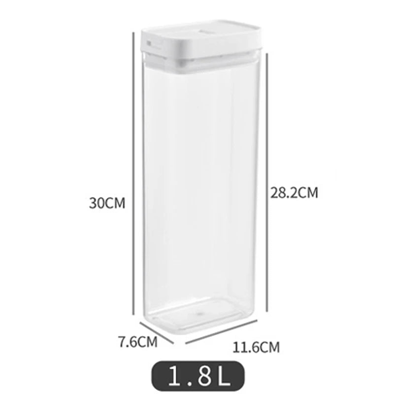 Airtight Transparent Food Storage Container – Plastic Organizer for Pasta, Grains, Snacks and Dry Foods (0.5L–1.8L)