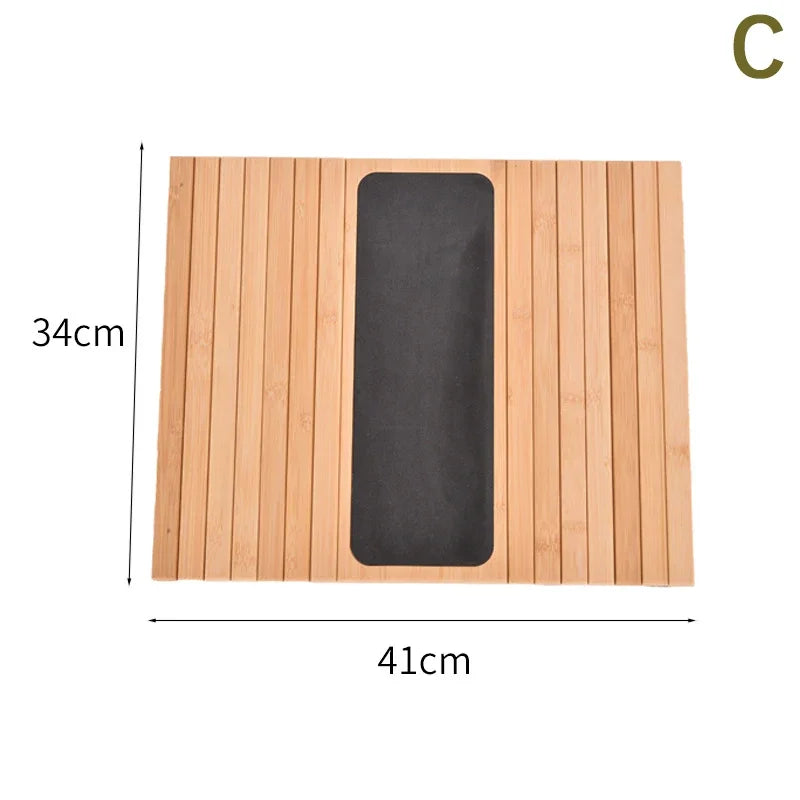 Natural Bamboo Sofa Armrest Tray – Foldable Anti-Slip Cup Holder for Drinks, Remotes & Snacks