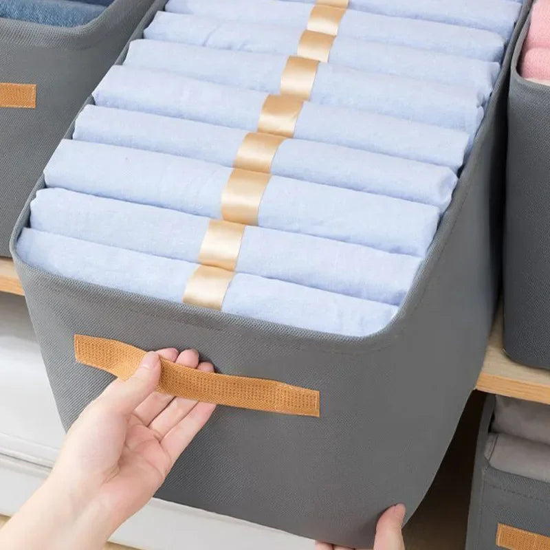 Thickened Clothes Organizer Storage Box for Pants, Jeans & Sweaters – Wardrobe & Drawer Organizer