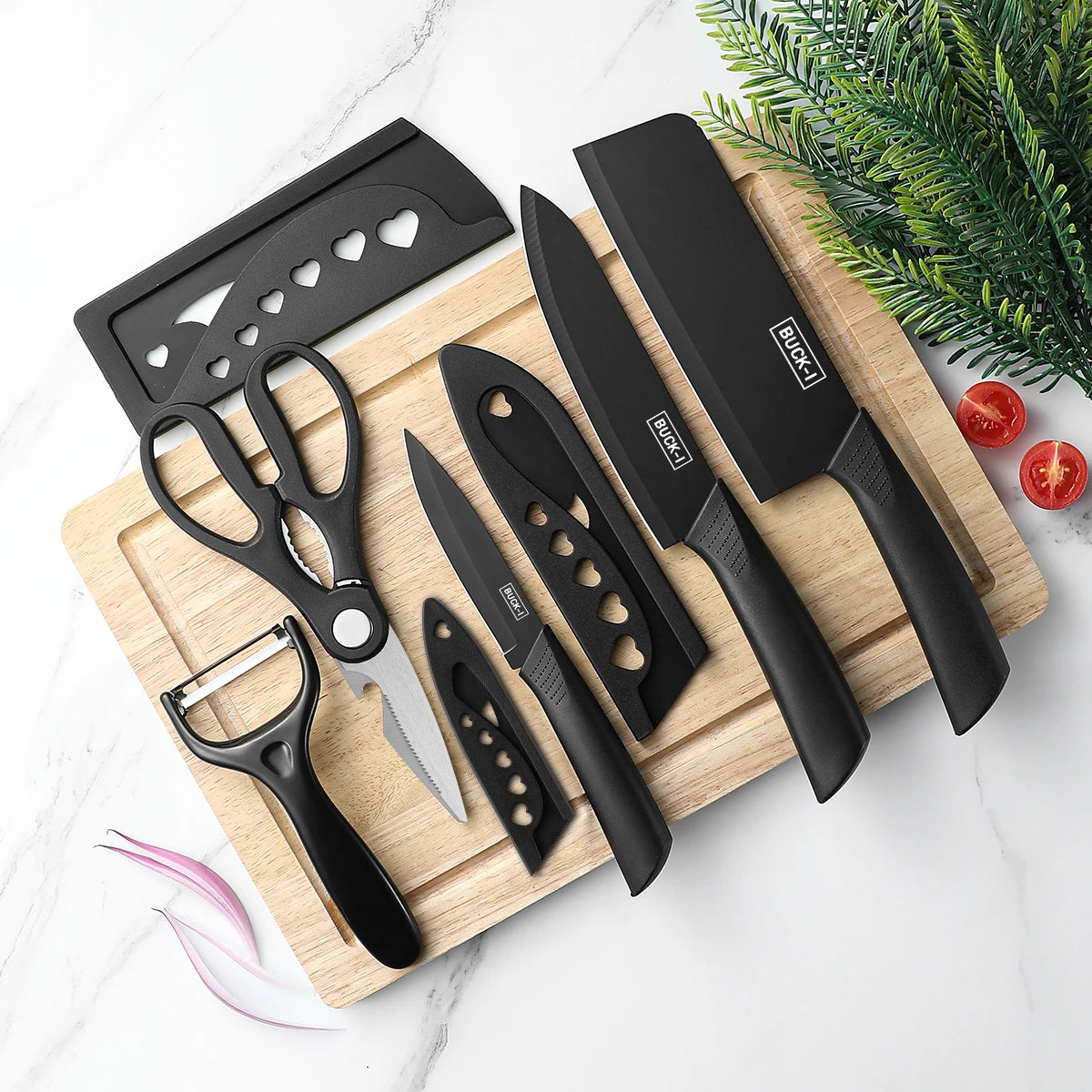 Premium Black Stainless Steel Knife Set – 3 or 5 Pieces | Precision & Durability