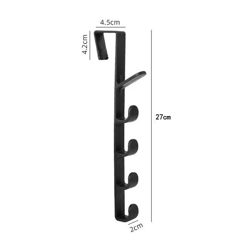 Over-the-Door Hook Rack – 5-Hook Vertical Hanger for Coat, Wardrobe, or Dorm Room