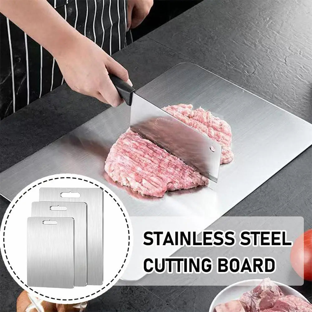 Professional 304 Stainless Steel Cutting Board – Double-Sided, Heavy-Duty, Food-Grade & Portable