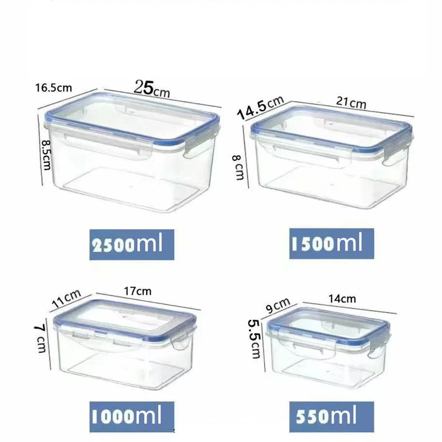 Rectangular Airtight Food Storage Container with Lid – Refrigerator Organizer & Microwave Lunch Box