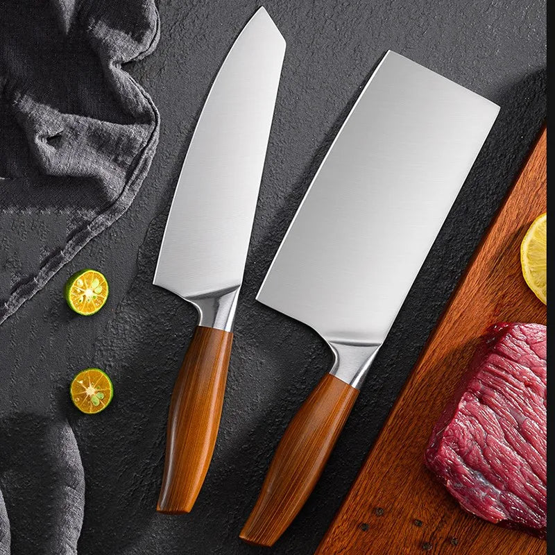 Professional Kitchen Knife Set – Japanese Chef Knives in Stainless Steel for Meat, Fish, Vegetables & Fruit