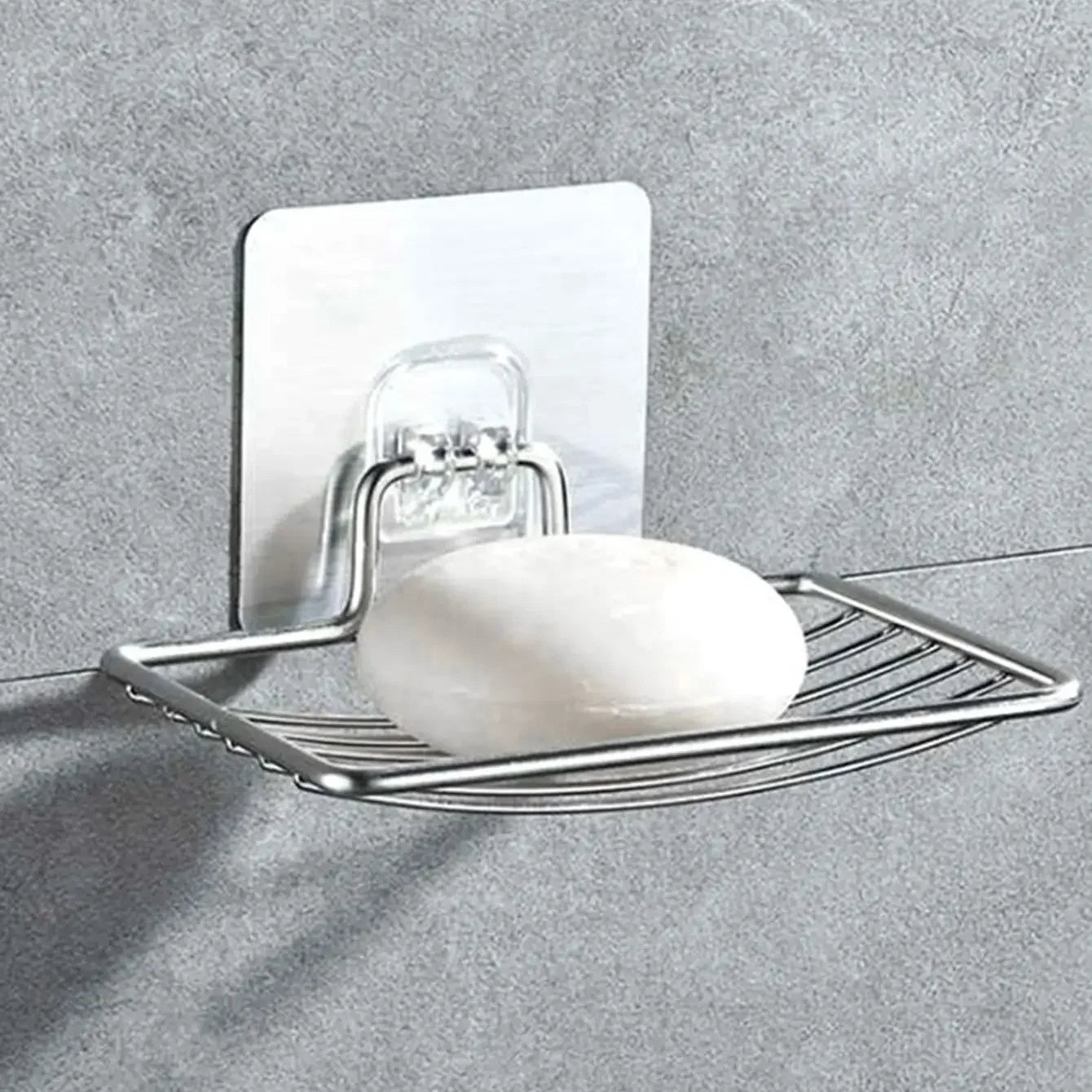 Wall-Mounted Stainless Steel Soap Rack – Rustproof Bathroom Soap Holder with Drainage Tray | No-Drill Installation