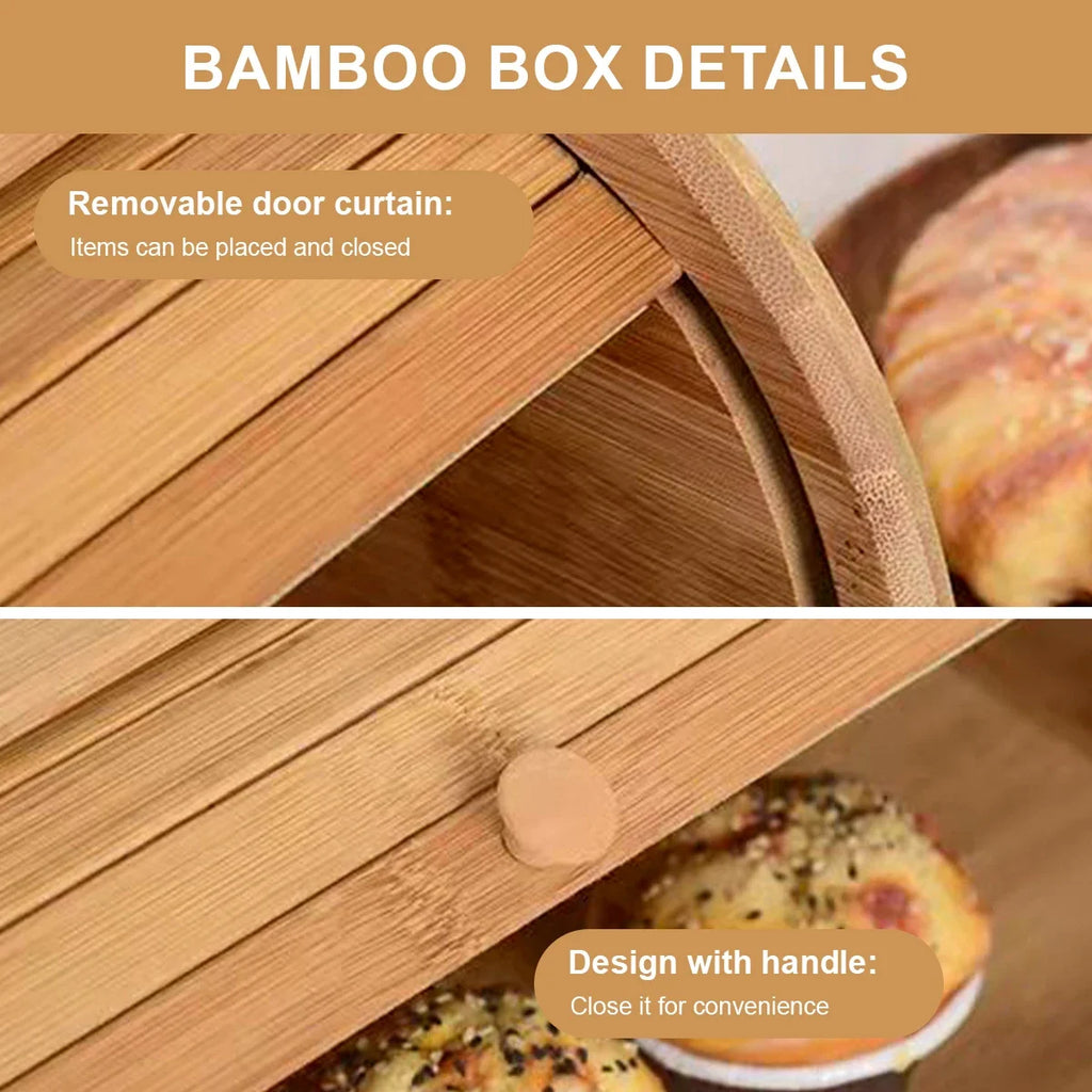 Natural Bamboo Food Organizer Box