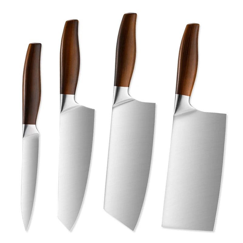 Professional Kitchen Knife Set – Japanese Chef Knives in Stainless Steel for Meat, Fish, Vegetables & Fruit
