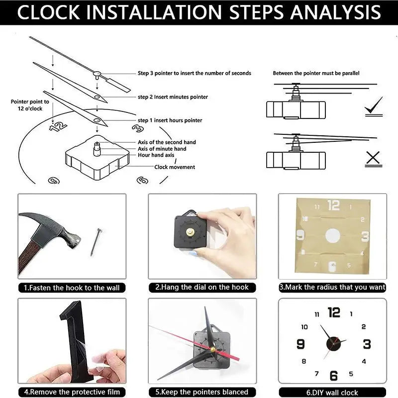 Silent Frameless DIY Wall Clock | Custom 3D Acrylic Home Decoration