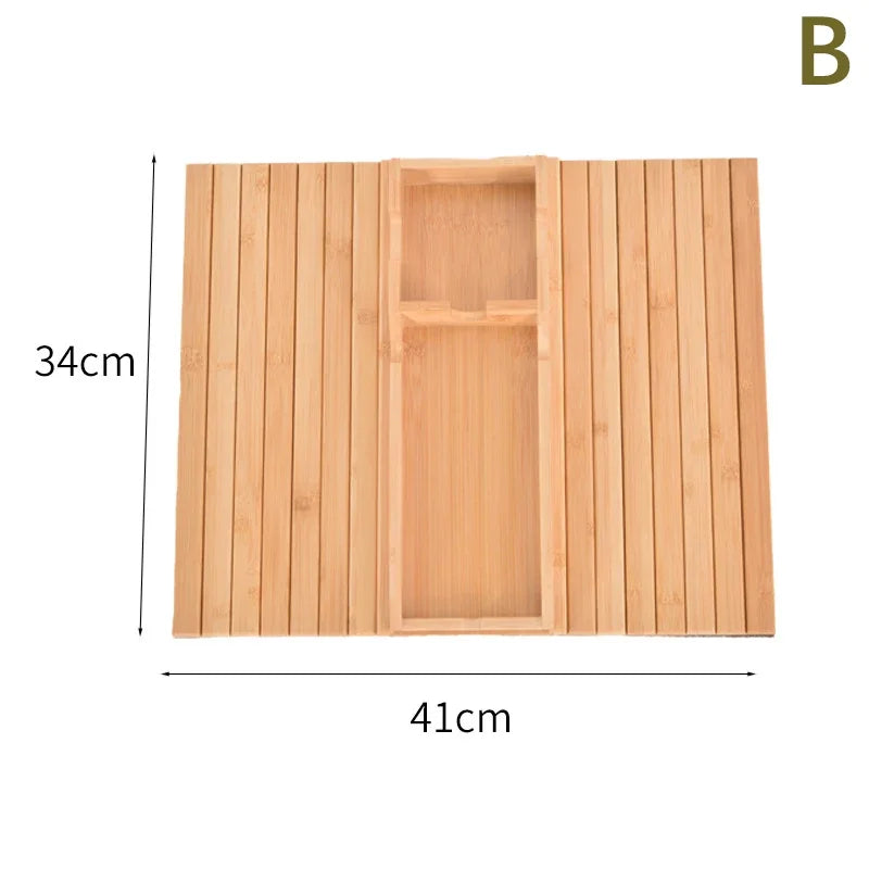 Natural Bamboo Sofa Armrest Tray – Foldable Anti-Slip Cup Holder for Drinks, Remotes & Snacks