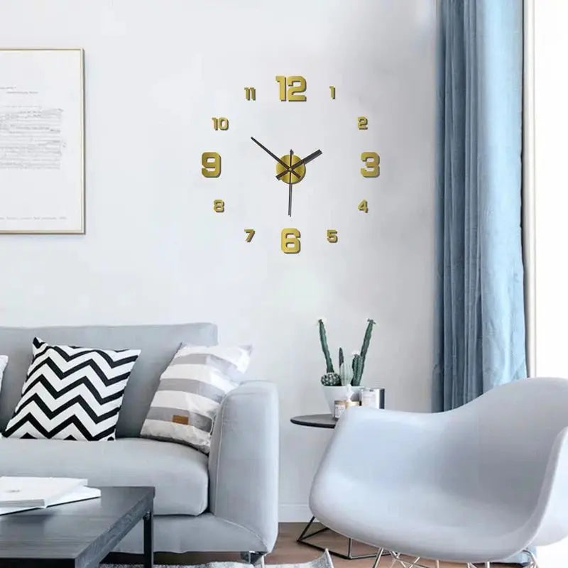Silent Frameless DIY Wall Clock | Custom 3D Acrylic Home Decoration