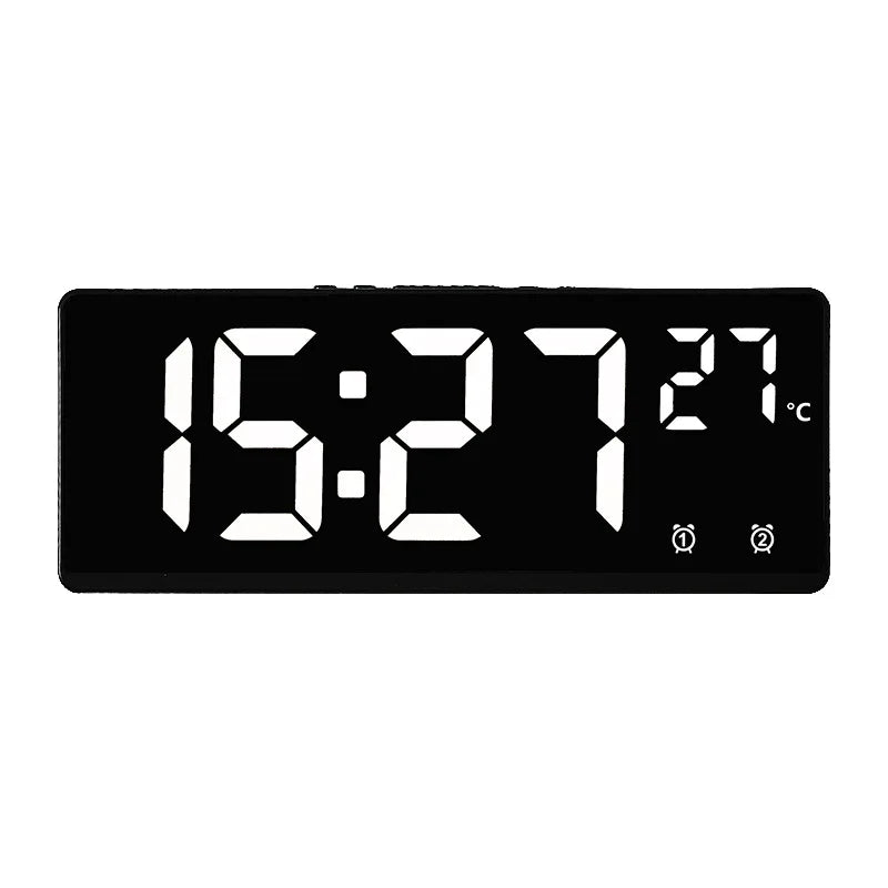 "Digital Alarm Clock with Temperature – Large Display for Bedroom, Kitchen, and Office"/ White