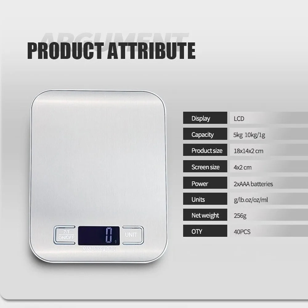 Digital Kitchen Scale 5kg/1g with LED – Multifunctional for Cooking & Baking
