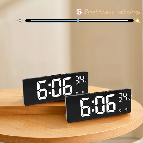 "Digital Alarm Clock with Temperature – Large Display for Bedroom, Kitchen, and Office"/ White