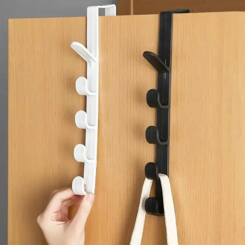 Over-the-Door Hook Rack – 5-Hook Vertical Hanger for Coat, Wardrobe, or Dorm Room