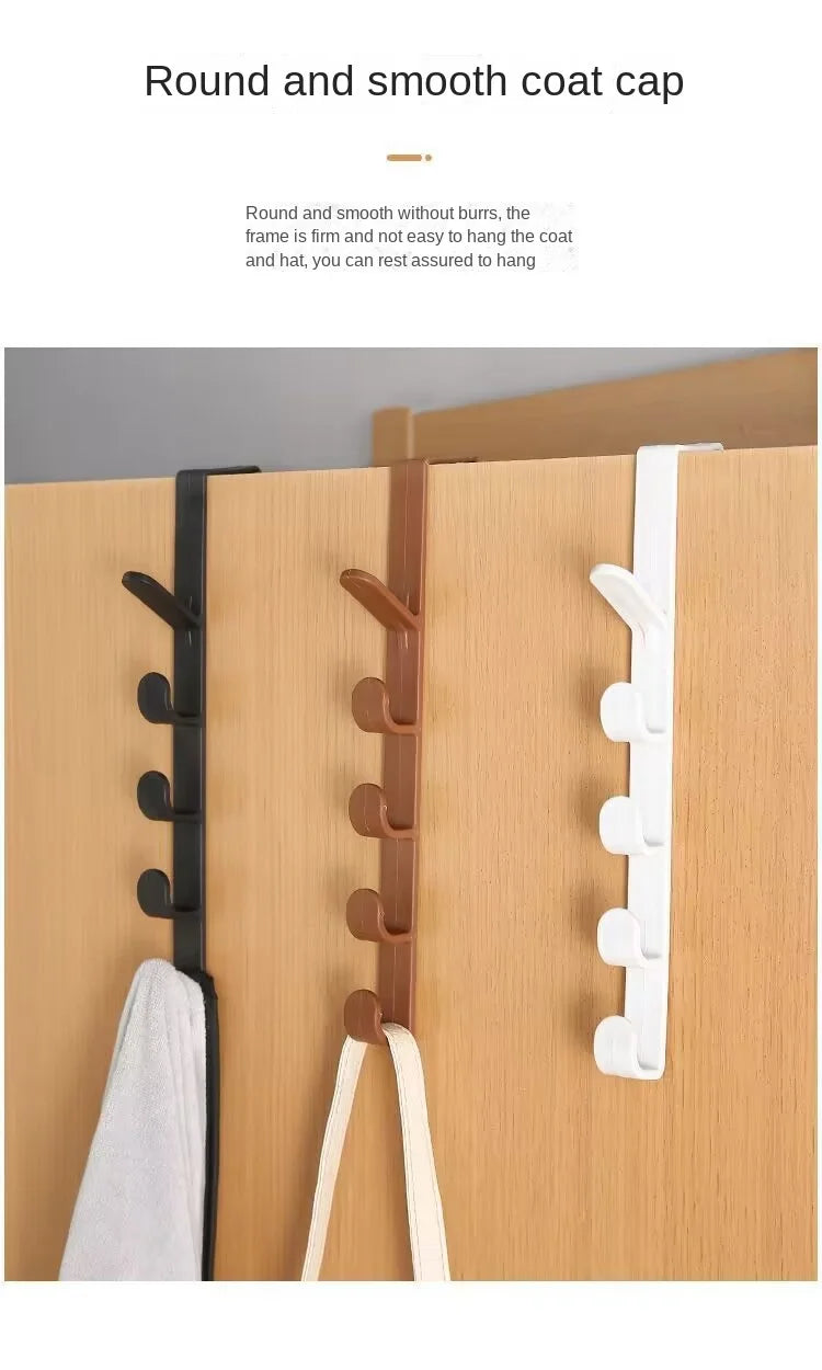 Over-the-Door Hook Rack – 5-Hook Vertical Hanger for Coat, Wardrobe, or Dorm Room