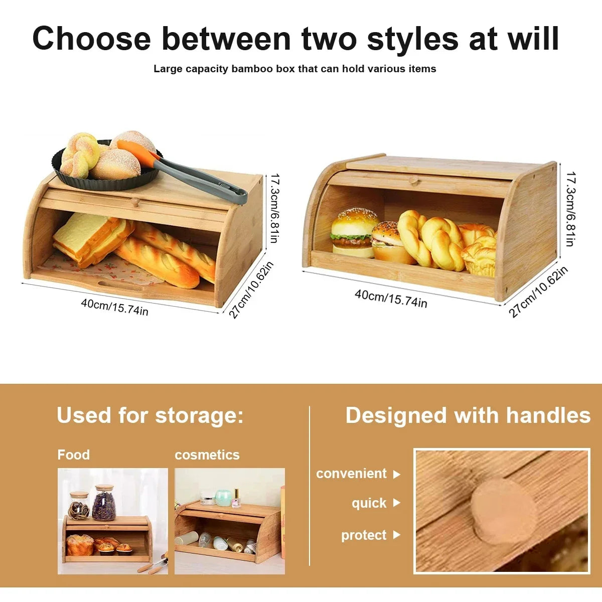 Natural Bamboo Food Organizer Box