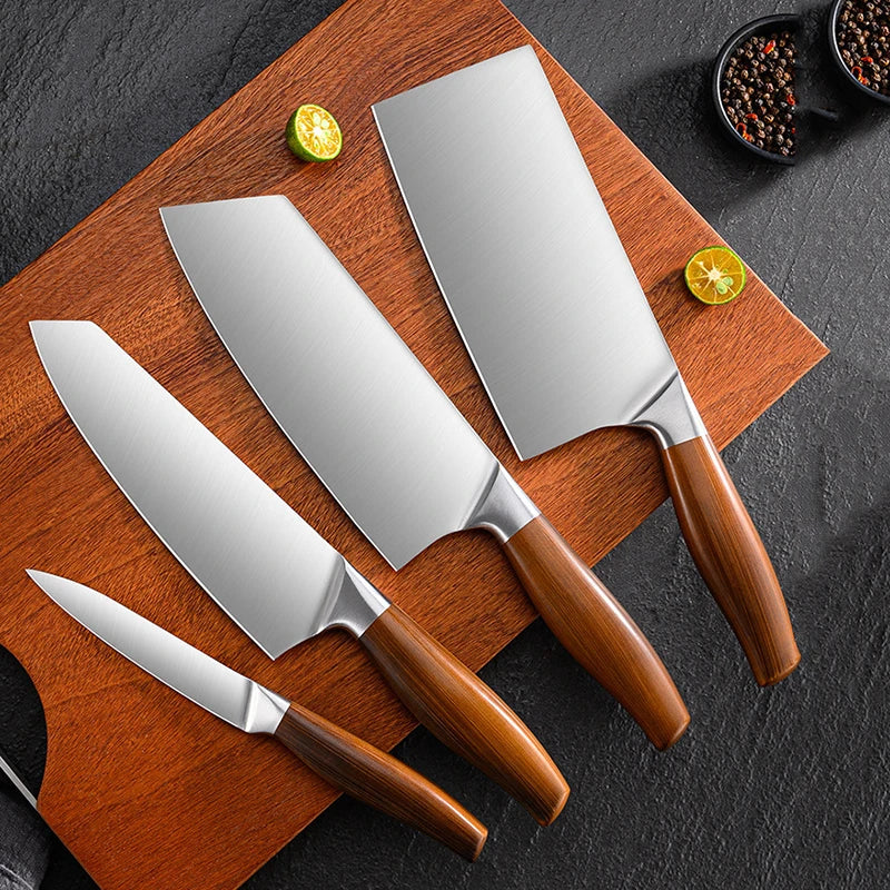 Professional Kitchen Knife Set – Japanese Chef Knives in Stainless Steel for Meat, Fish, Vegetables & Fruit