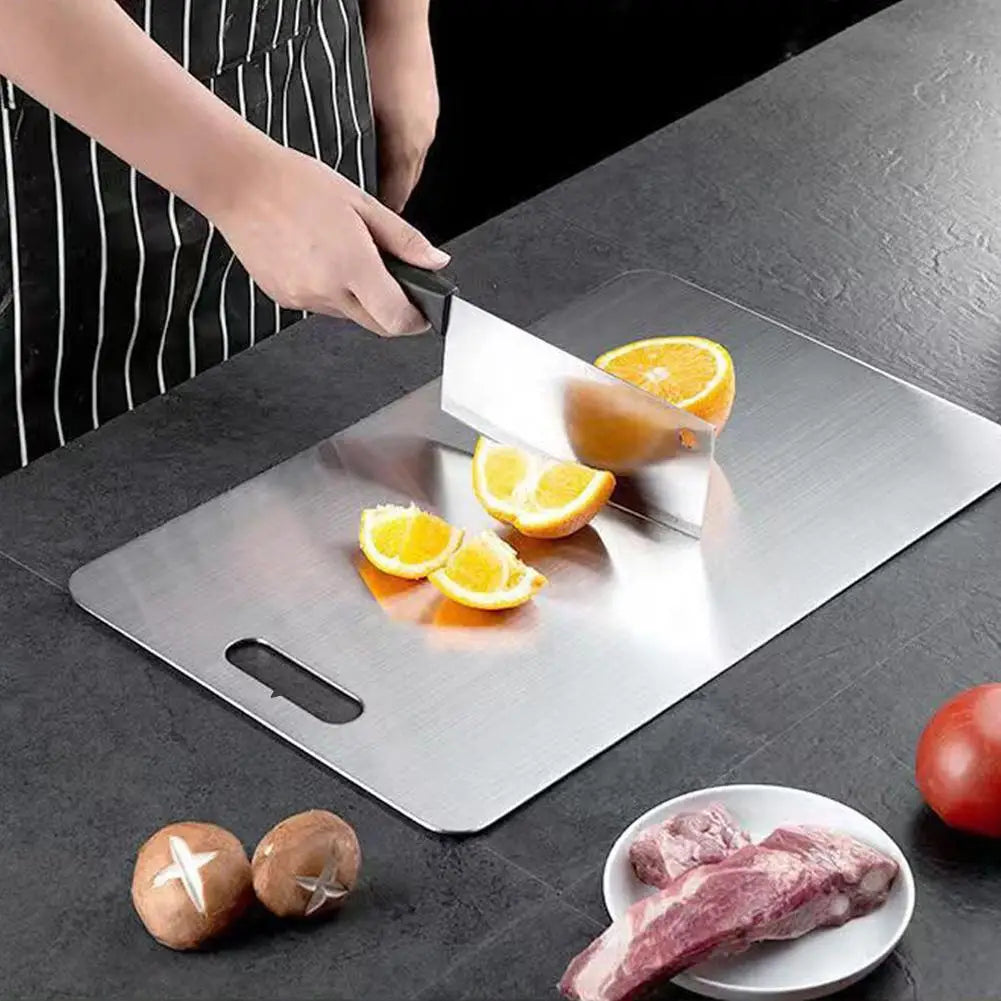 Professional 304 Stainless Steel Cutting Board – Double-Sided, Heavy-Duty, Food-Grade & Portable