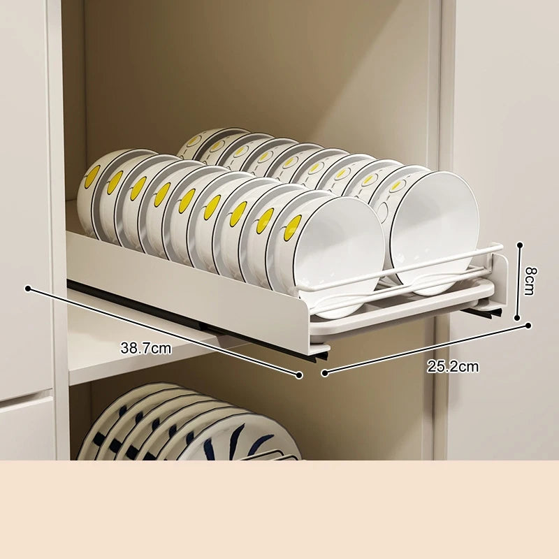 Pull-Out Stainless Steel Dish Drying Drawer – Organize Your Kitchen with Ease